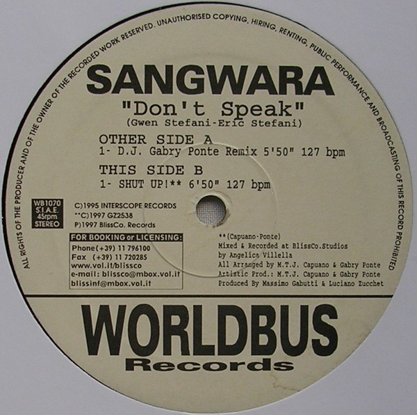 Sangwara - Don't Speak | Worldbus Records (WB1070)