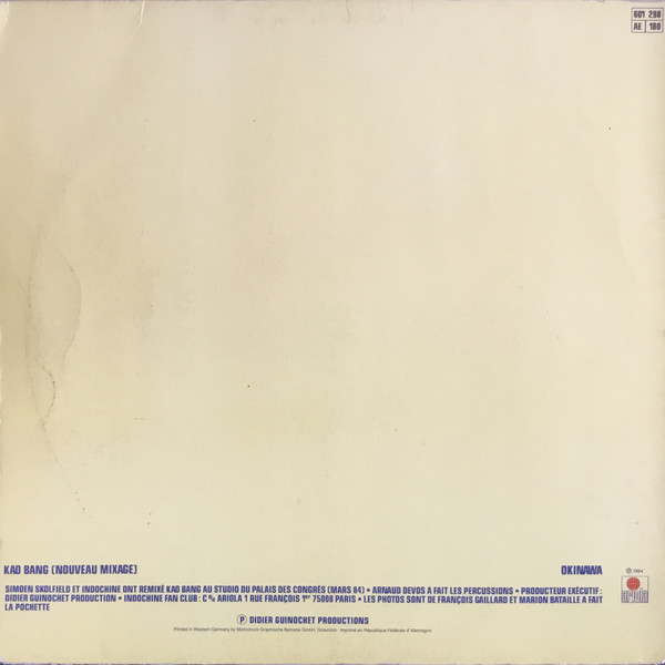 Indochine - Kao Bang | Ariola (601 298) - 2