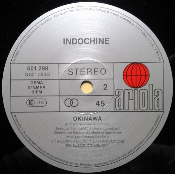 Indochine - Kao Bang | Ariola (601 298) - 4