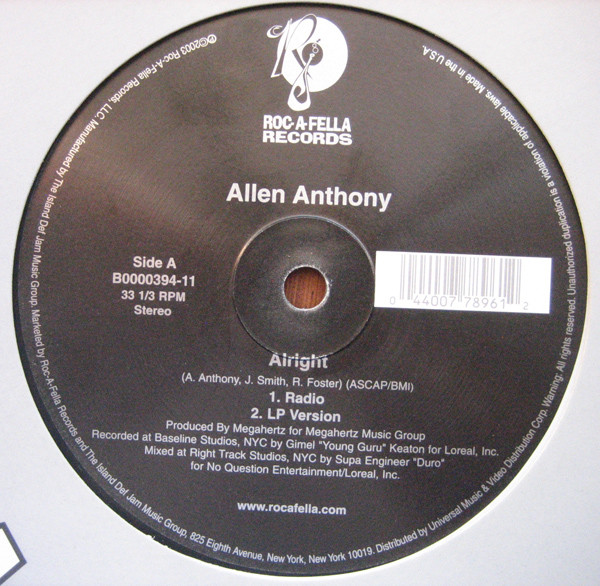Allen Anthony - Alright | Roc-A-Fella Records (B0000394-11) - main