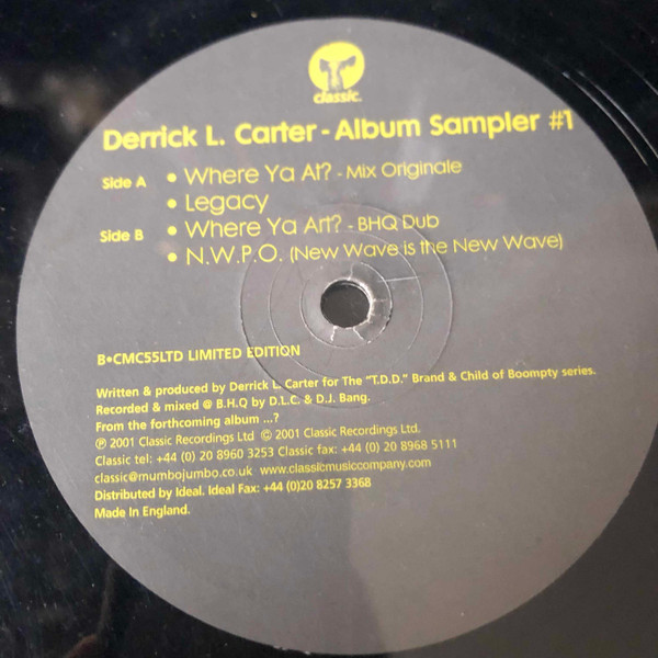 Derrick Carter - Album Sampler #1 | Classic (CMC055LTD) - main Derrick Carter - Album Sampler #1 | Classic (CMC055LTD) - main