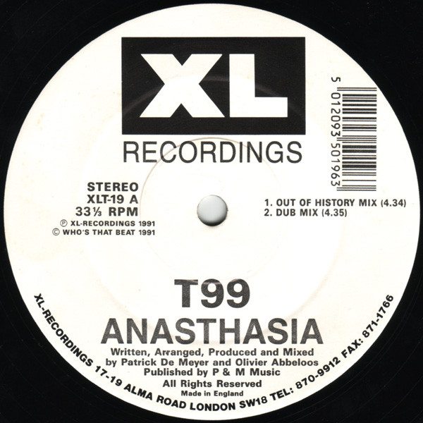 T99 - Anasthasia | XL Recordings (XLT-19) - 3