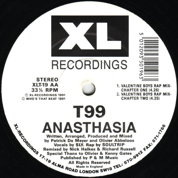 T99 - Anasthasia | XL Recordings (XLT-19) - 4