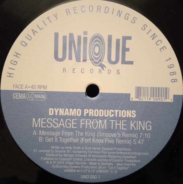 Dynamo Productions - Message From The King | Unique (UNIQ 090-1) - main