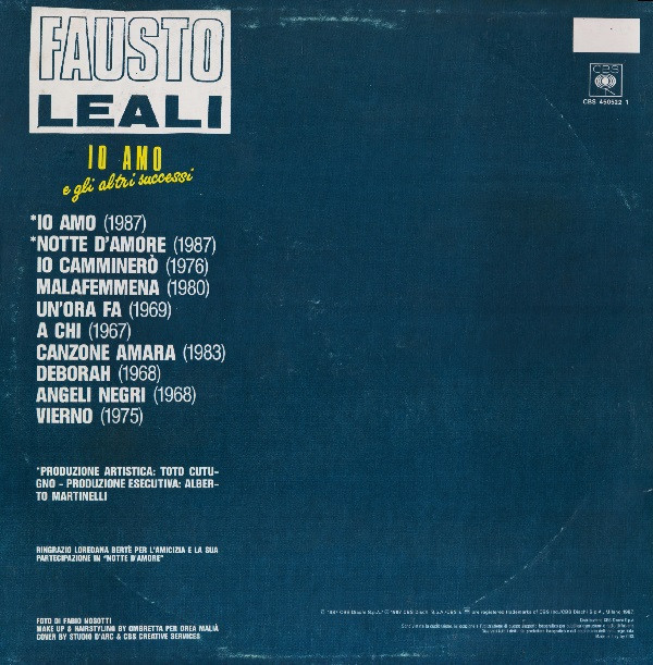 Fausto Leali - Io Amo E Gli Altri Successi | CBS (CBS 450522 1) - 2