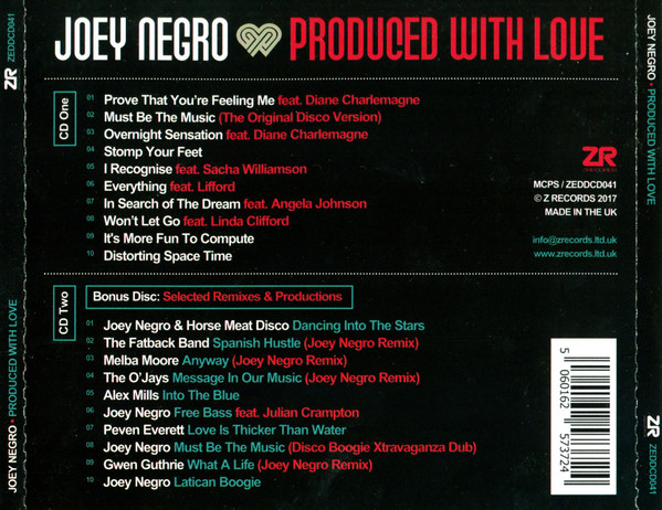 Joey Negro - Produced With Love | Z Records (ZEDDCD041) - 2