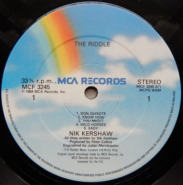 Nik Kershaw - The Riddle | MCA Records (MCF 3245) - 3