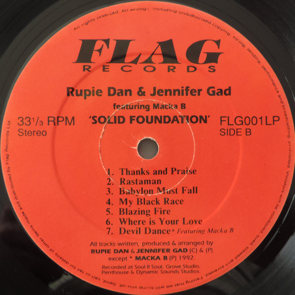 Rupie Dan & Jennifer Gad - Solid Foundation | Flag Records (FLG001LP) - 4