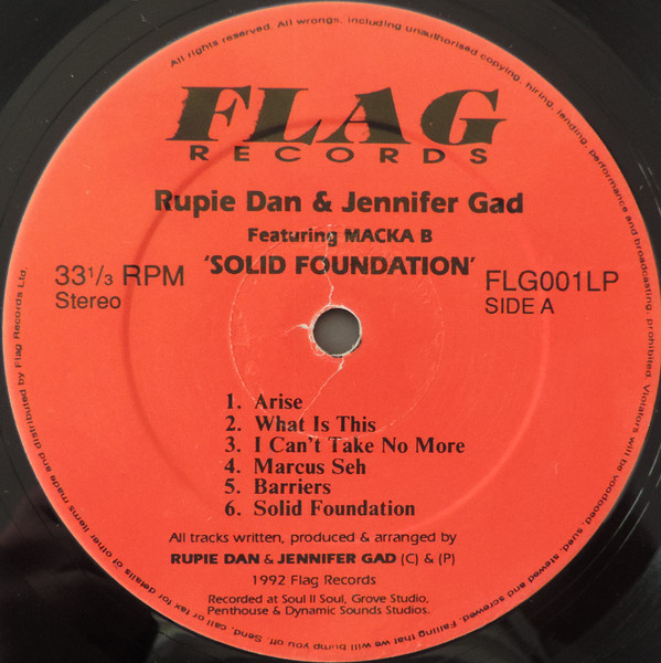 Rupie Dan & Jennifer Gad - Solid Foundation | Flag Records (FLG001LP) - 3