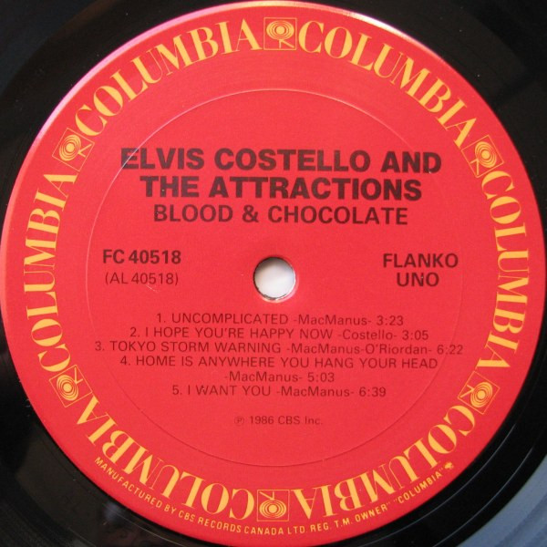 Elvis Costello & The Attractions - Blood & Chocolate [Vinyl] | Columbia (FC 40518) - 3