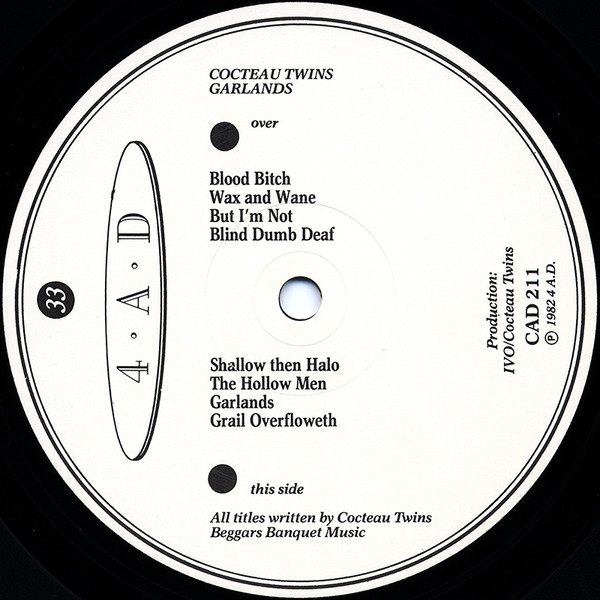 Cocteau Twins - Garlands | 4AD (CAD 211) - 4 Cocteau Twins - Garlands | 4AD (CAD 211) - 4