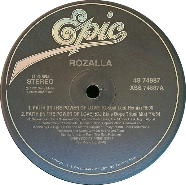 Rozalla - Faith (In The Power Of Love) | Epic (49 74887) - 4