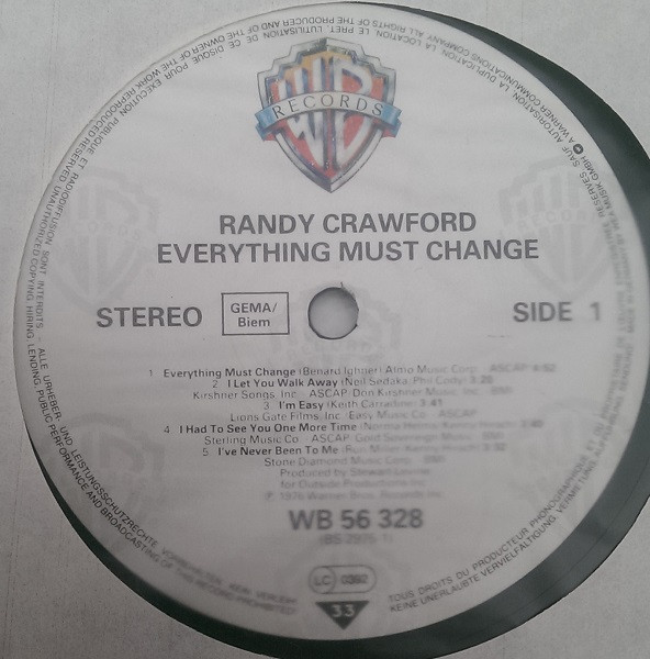 Randy Crawford - Everything Must Change | Warner Bros. Records (K 56328) - 3