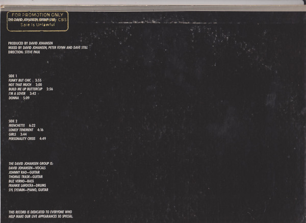 David Johansen Group - The David Johansen Group Live | Blue Sky (AS 519) - 4 David Johansen Group - The David Johansen Group Live | Blue Sky (AS 519) - 4