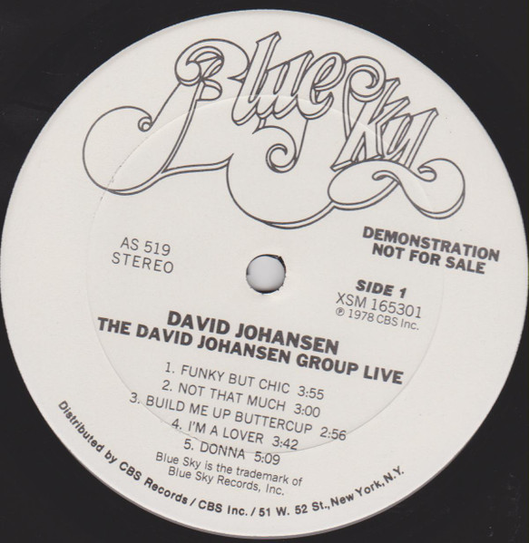 David Johansen Group - The David Johansen Group Live | Blue Sky (AS 519) - 2 David Johansen Group - The David Johansen Group Live | Blue Sky (AS 519) - 2