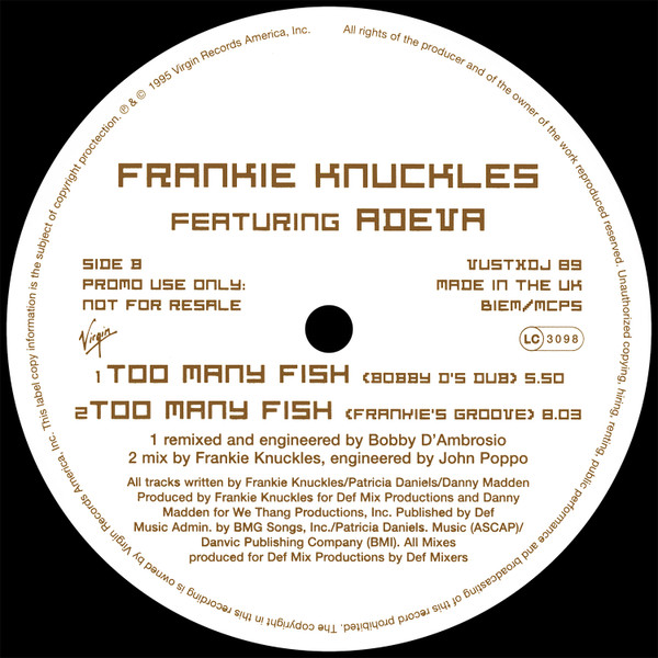 Frankie Knuckles featuring Adeva - Too Many Fish | Virgin (VUSTXDJ 89) - 4