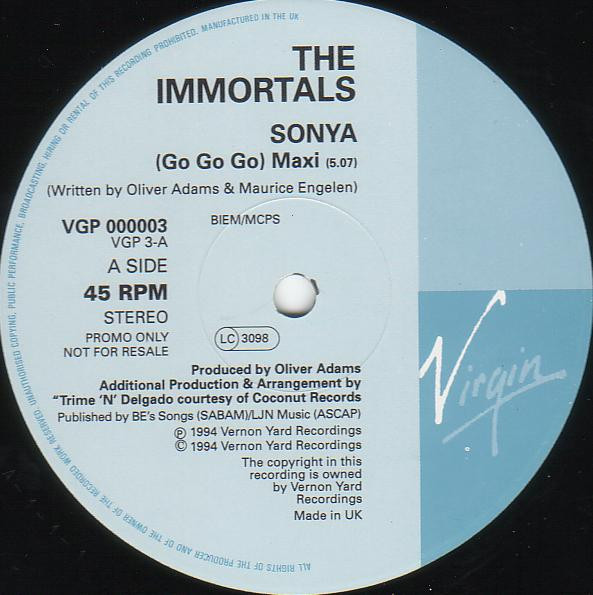 The Immortals - Sonya (Go Go Go) | Virgin (VGP 000003) - main