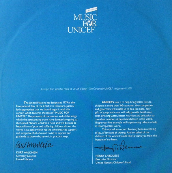 Various - Music For Unicef Concert: A Gift Of Song | Polydor (2335 214) - 3