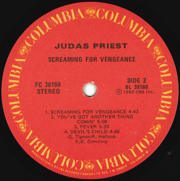 Judas Priest - Screaming For Vengeance [Vinyl] | Columbia (FC 38160) - 4