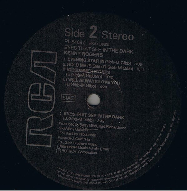 Kenny Rogers - Eyes That See In The Dark | RCA (PL 84697) - 2