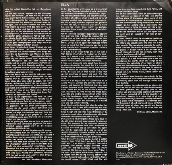 Ella Fitzgerald - The Best Of Ella Fitzgerald | Coral (COPS 1038 / 1-2-(D)) - 3