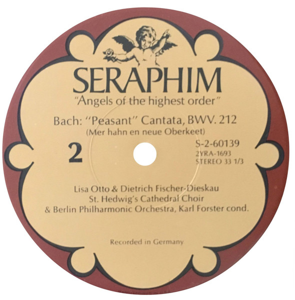 Dietrich Fischer-Dieskau , Lisa Otto , Josef Traxel , Chor Der St. Hedwigs-Kathedrale Berlin , Berliner Philharmoniker , Karl Forster - Johann Sebastian Bach - "Coffee" & "Peasant" Cantatas | Seraphim (S-60139) - 4 Dietrich Fischer-Dieskau , Lisa Otto , Josef Traxel , Chor Der St. Hedwigs-Kathedrale Berlin , Berliner Philharmoniker , Karl Forster - Johann Sebastian Bach - "Coffee" & "Peasant" Cantatas | Seraphim (S-60139) - 4