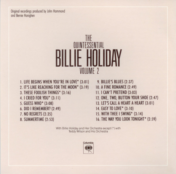 Billie Holiday - The Quintessential Billie Holiday Volume 2 [CD] | Columbia (CK-40790) - 2