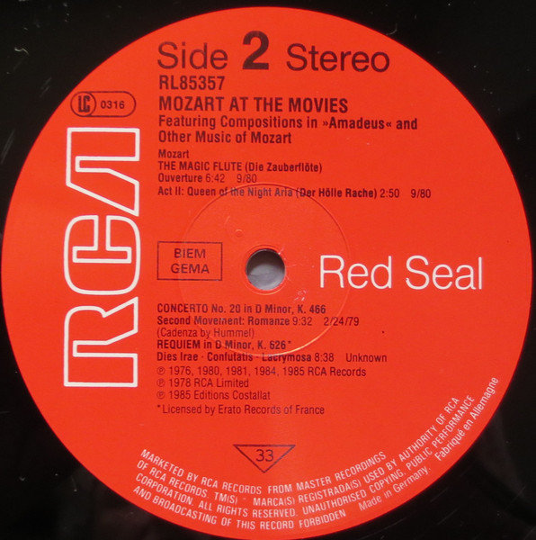 Wolfgang Amadeus Mozart - Mozart Superstar - Mozart At The Movies | RCA Records (RL85357) - 4
