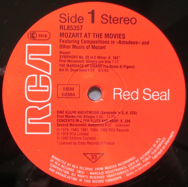Wolfgang Amadeus Mozart - Mozart Superstar - Mozart At The Movies | RCA Records (RL85357) - 3