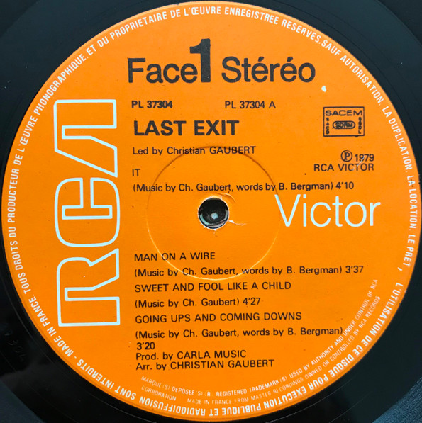 Christian Gaubert - Last Exit | RCA Victor (PL 37304) - 3