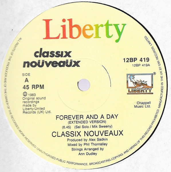 Classix Nouveaux - Forever And A Day | Liberty (12BP 419)