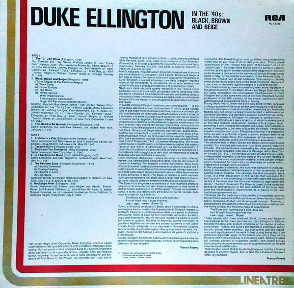 Duke Ellington - In The '40's: Black, Brown And Beige | RCA (NL 42308) - 2