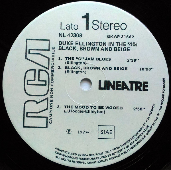 Duke Ellington - In The '40's: Black, Brown And Beige | RCA (NL 42308) - 3