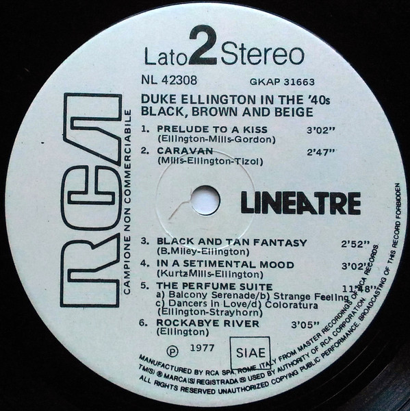 Duke Ellington - In The '40's: Black, Brown And Beige | RCA (NL 42308) - 4