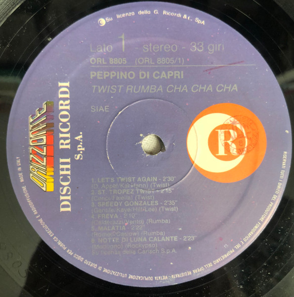 Peppino Di Capri - Twist Rumba Cha Cha Cha | Ricordi (ORL 8805) - 3