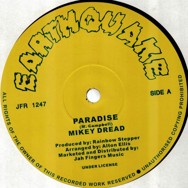 Mikey Dread , Rainbow Stepper - Paradise / And Behold | Earthquake (JFR1247) - main
