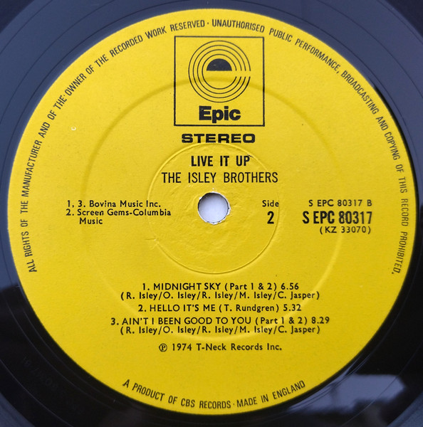 The Isley Brothers - Live It Up | Epic (EPC 80317) - 4 The Isley Brothers - Live It Up | Epic (EPC 80317) - 4