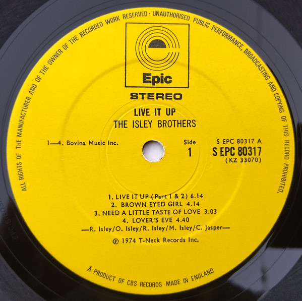 The Isley Brothers - Live It Up | Epic (EPC 80317) - 3 The Isley Brothers - Live It Up | Epic (EPC 80317) - 3