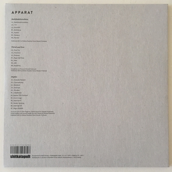 Apparat - Multifunktionsebene, Tttrial and Eror, Duplex | Shitkatapult (Strike 155) - 2