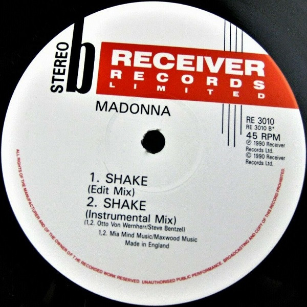 Madonna & Otto Von Wernherr - Shake | Receiver Records Limited (REPLAY 3010) - 4