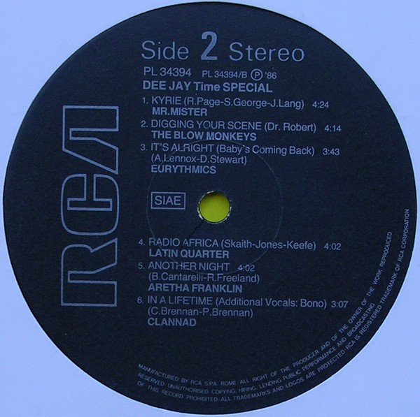 Various - Dee Jay Time Special | RCA (PL 34394) - 2