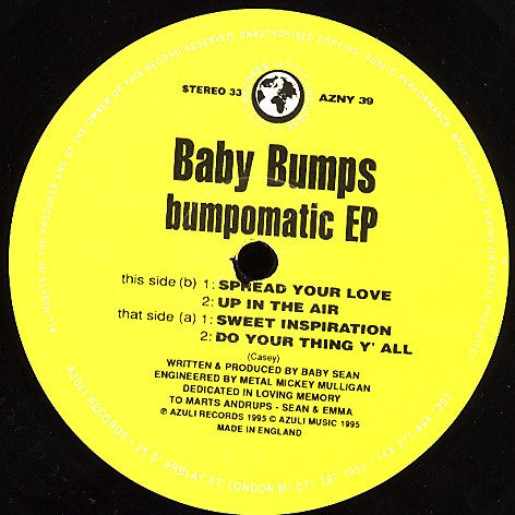 Baby Bumps - Bumpomatic EP | Azuli Records (AZNY 39)