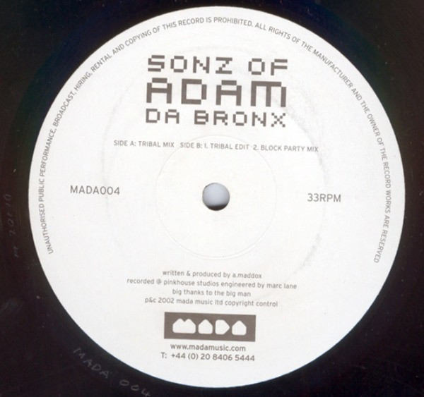 Sonz Of Adam - Da Bronx | Mada Music (Mada 004)