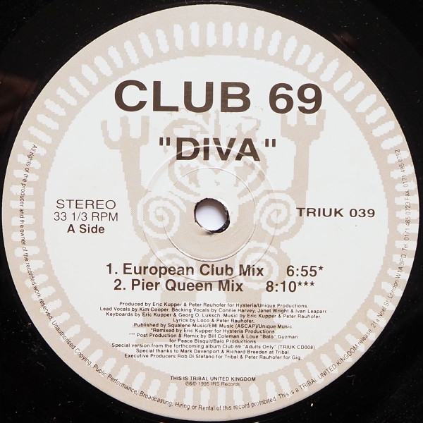 Club 69 - Diva | TRIBAL United Kingdom (TRIUK 039) - 3 Club 69 - Diva | TRIBAL United Kingdom (TRIUK 039) - 3