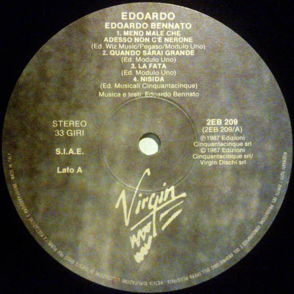Edoardo Bennato - Edoardo Live | Virgin (2EB 209) - 2