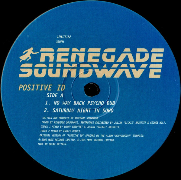 Renegade Soundwave - Positive ID | Mute (12 MUTE 182) - 3