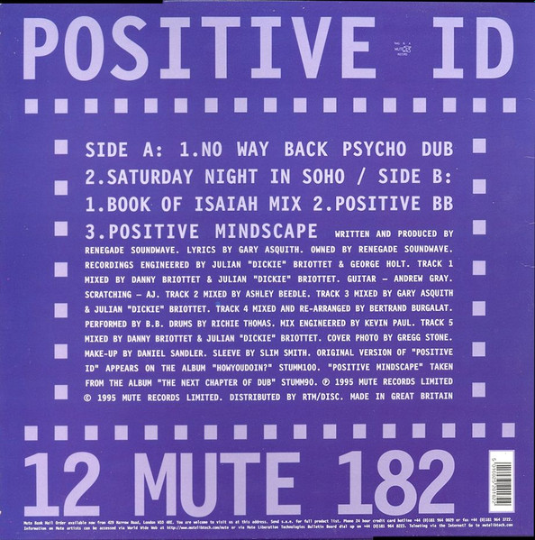 Renegade Soundwave - Positive ID | Mute (12 MUTE 182) - 2