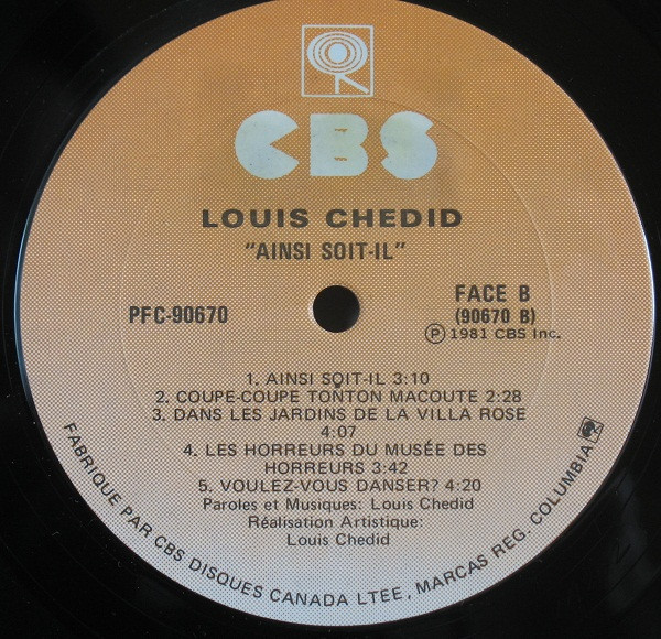 Louis Chedid - Ainsi Soit-il [Vinyl] | CBS (PFC 90670) - 4