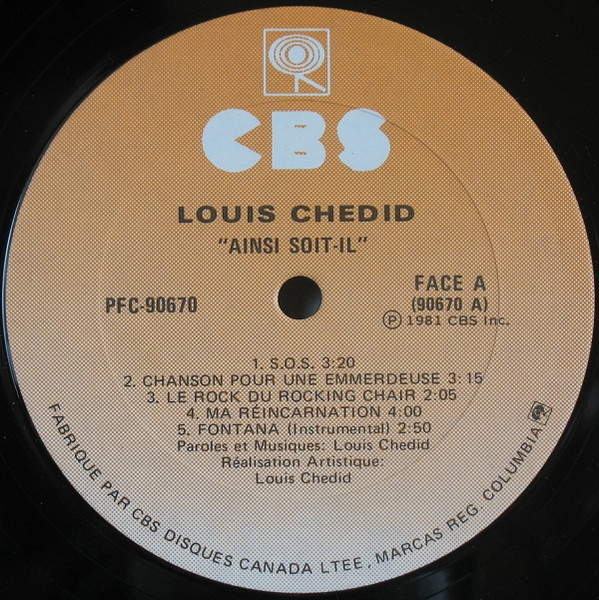 Louis Chedid - Ainsi Soit-il [Vinyl] | CBS (PFC 90670) - 3