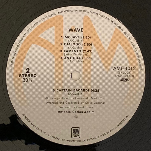 Antonio Carlos Jobim - Wave | A&M Records (AMP-4012) - 4